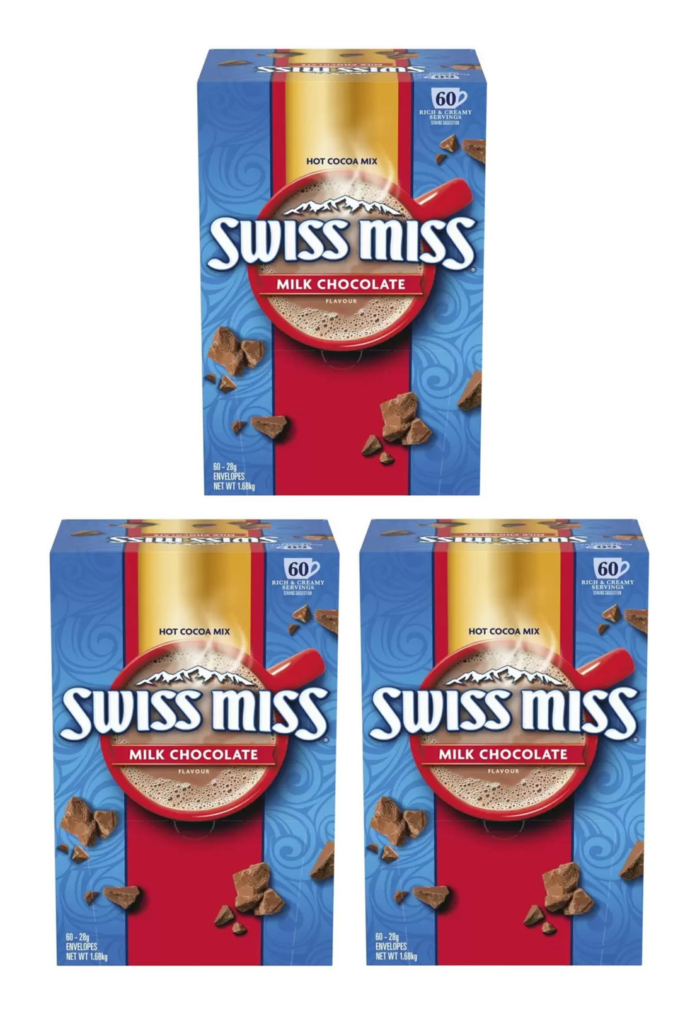 コストコ スイスミス ミルクチョコレート ココア 60袋×3箱セット【赤箱】お買物マラソンクリスマススーパーセールブラックフライデー