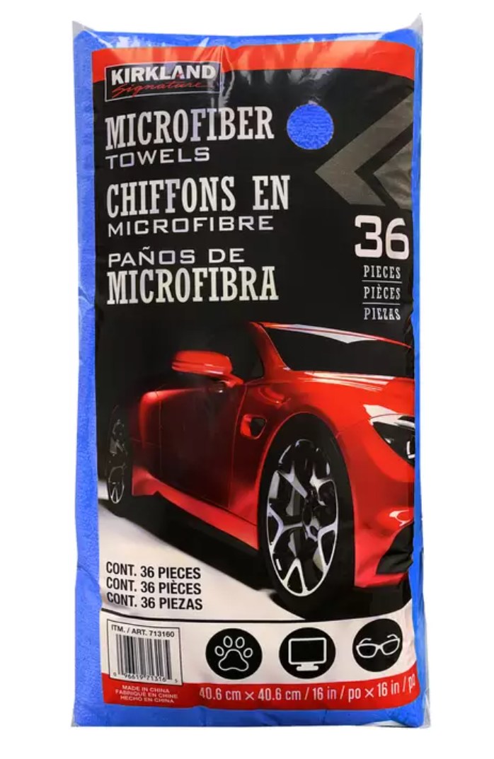 【青色】コストコ COSTCO カークランドシグネチャー マイクロファイバータオル 1袋(36枚入)MICROFIBER超給水洗車手洗い速給水拭き上げお買物マラソンクリスマスブラックフライデー 2