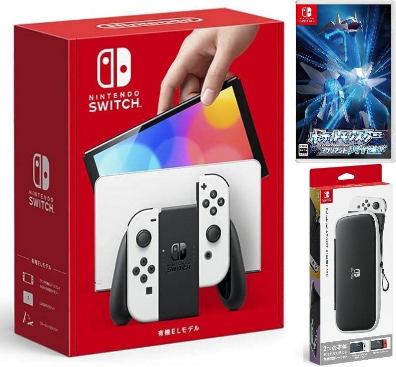 楽天TOWA【無料ラッピング対応】Nintendo Switch（有機ELモデル） Joy-Con（L）/（R） ホワイト+ポケットモンスター （ソフト）+ キャリングケース任天堂スイッチ 本体クリスマスクリスマスラッピングお誕生日