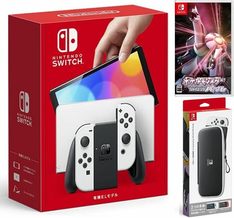 楽天TOWA【無料ラッピング対応】Nintendo Switch（有機ELモデル） Joy-Con（L）/（R） ホワイト+ ポケットモンスター （ソフト）+ キャリングケース任天堂スイッチ 本体クリスマスクリスマスラッピングお誕生日