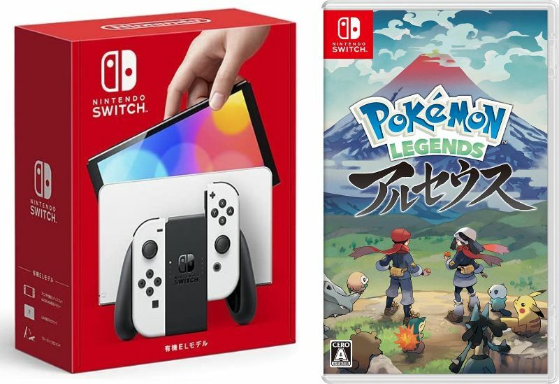 DS 【無料ラッピング対応】Nintendo Switch(有機ELモデル) Joy-Con(L)/(R) ホワイト+ Pokémon LEGENDS アルセウス2022年1月28日発売任天堂スイッチ 本体クリスマスクリスマスラッピングお誕生日ポケモンレジェンズ