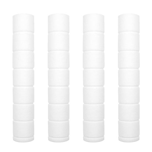Zerodekoシャワーヘッドフィルター交換用4本セット11.2x2cmPPコットン白浄水カートリッジ不純物除去目詰まり防止バス用品