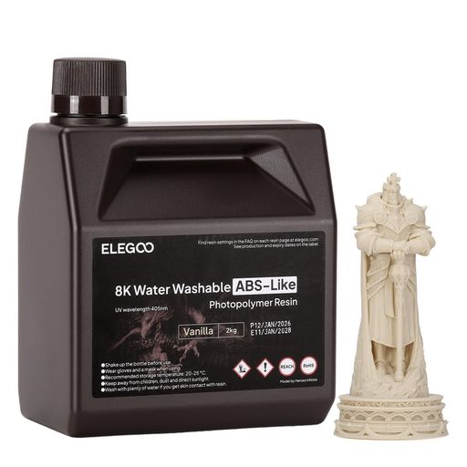 ELEGOO 水洗い可能なABSライク8K 3Dプリンターレジン バニラ 2000g