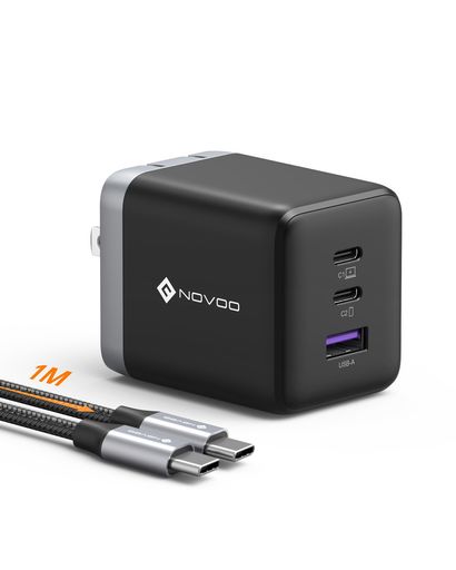 NOVOO 100W USB C 充電器 MacBook Air/Pro対応 充電器 3ポートGaN III高速ブロック (PD3.0、PPS) 折りたたみ式 小型 急速充電器 Type C ラップトップ iPhone16/15 Pro iPad Pro