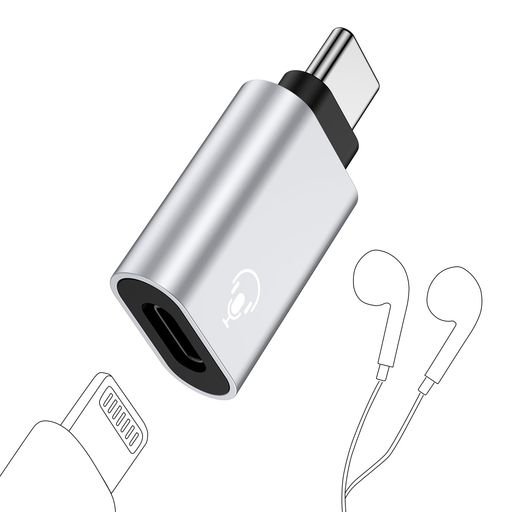 ライトニングからUSB-C変換用イヤホンアダプターオーディオ専用HIFI音質音楽/通話/...