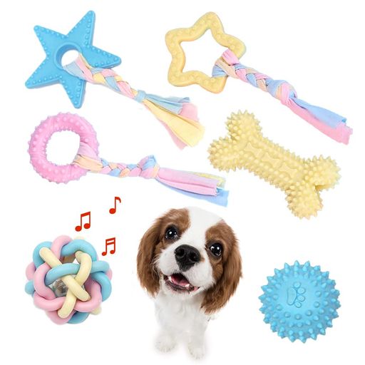 中/小型犬用の噛むおもちゃ6個セットです。 TPRゴム素材、安全、無毒、ソフトで優れた耐久性。 ワンちゃんは遊びながらストレスを解消でき、運動不足や知育にも役立ちます。 トゲのデザインで、愛犬がかじるほどにハミガキ効果、歯ぐきのマッサージ効果があります。 お手入れも簡単!汚れても水洗いOK!犬の健康のために、噛むおもちゃを定期的に清潔してくださいね。