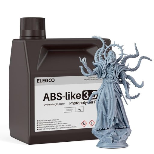 【優れた流動性】ABSライク3.0+レジンは優れた流動性を示し、素早く逆流して印刷モデルの表面を充填して硬化させます。これにより、樹脂硬化後の離型力が軽減され、モデル印刷の成功率が向上します。 【高耐熱性】ABSライク3.0プラスを使用した3D印刷モデルは、高温(55°Cまで)でも物理的形状と機械的特性を維持し、高温による材料破損のリスクを効果的に軽減します。 【高精度と低収縮】滑らかな表面と鮮明な印刷ディテールで高いモデル形成精度を確保し、収縮率が低いのが特徴です。 【高い強度と耐衝撃性】印刷されたモデルは丈夫で、簡単に折れることなく曲がり、一定レベルの張力とストレスに耐えることができ、高い硬度と靭性を備えています。樹脂製品は、ひび割れることなくタップや穴あけが可能です。 【高速硬化】印刷速度を向上させながら、モデル性能とディテールのバランスをとる。硬化時間を短縮し、LCD 3Dプリンターの効率を高めます。 【安定した液体状態】 印刷中または静止しているときに樹脂液が均質に保たれ、表面の層化を防ぎます。手作業による撹拌の必要性を減らし、モデル表面の色を一定に保ちます。