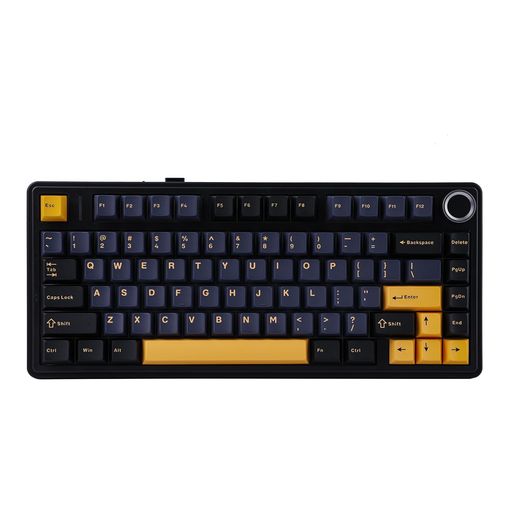 EPOMAKER x Aula F75 ゲーミングキーボード ガスケット メカニカルキーボード 5層パッド&ノブ付き 75% ワイヤレス ホットスワッパブル Bluetooth/2.4GHz/USB-C RGB 技適認証取得(Black, LEOBOG