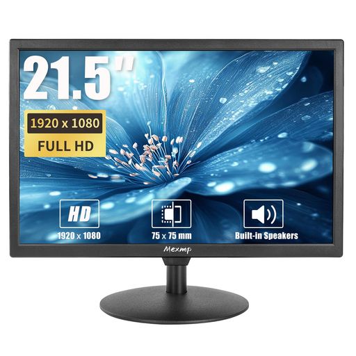 Mexmp 21.5インチ FHD IPS 液晶ディスプレイ 1920x1080 16:9 HDMI/BNC/VGA/AV/USB入力 内蔵スピーカー 監視カメラ DVR PC ラズベリーパイ対応