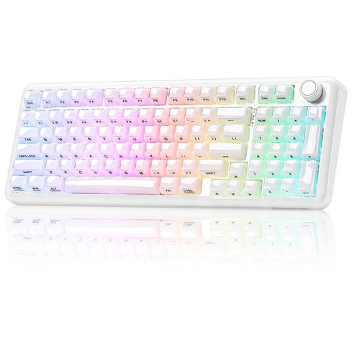 YUNZII X98 QMK/VIA対応 ワイヤレス メカニカルゲーミングキーボード ジェリーキーキャップ 3モード接続 BT5.0/2.4GHz/USB-C ホットスワップ可能 潤滑済みスイッチ ガスケット構造 RGBバックライト …