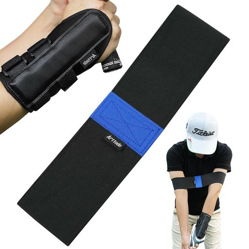 2 in 1 ゴルフスイングトレーニングキット:このゴルフスイングトレーニングキットには、リストスタビライザーとアームサポートストラップが含まれています。スイングのミスを修正し、スイングテクニックを向上させるのに役立ちます。 ゴルフアームサポートストラップ:このアームバンドはほとんどのゴルファーの腕にフィットします。スイング中に肘の正しい位置を維持し、関節への負担を軽減し、ロングショットでのスイングスピードを向上させます。 ゴルフリストスタビライザー:このリストストラップは手首をサポートし、理想的な位置に固定することで、クラブフェースのコントロールを向上させます。マジックテープで簡単に調整でき、着脱も簡単です。 あらゆるスキルレベルに対応:初心者からプロまで、このゴルフスイングトレーニング補助セットはスイング軌道の修正と筋肉の記憶の構築をサポートし、完璧なスイングを実現します。 軽量で持ち運びに便利なデザイン:ゴルフスイングストラップとアームバンドのセットは軽量で持ち運びに便利。自宅でもゴルフ練習場でも使用できます。安定したスイング姿勢を維持し、ゴルフスキルの向上に役立ちます。