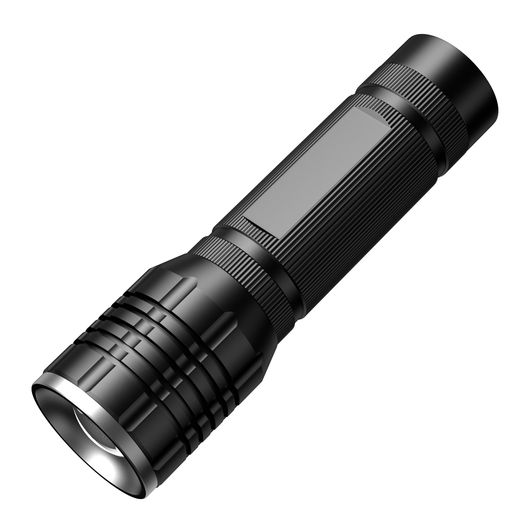 LED 懐中電灯 フラッシュライト ハンディライト 高輝度/遠射チップ搭載 5種類点灯モード 軽量 小型 ズーム調節 電池式 単四電池付き 防災 停電対策 緊急用 キャンプ 登山 夜釣り (1個パック)