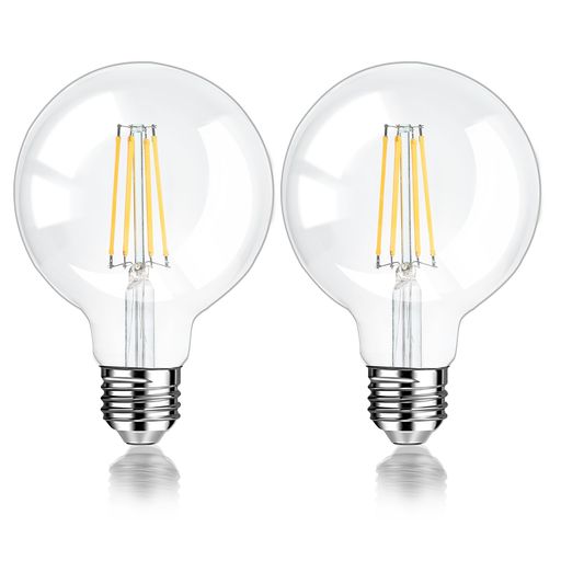 【製品仕様】◉口金サイズ:26mm | ◉定格消費電力:8W | ◉全光束:1055lm | ◉色温度:2700K電球色相当 | ◉Ra:大きいか等しい80 | ◉照射角度:360° | ◉材質:ガラス | ◉調光:非調光型 | ◉パッケージ:2個電球 ※電球を取り付けるときは、電源を入れる前に、電球のネジを照明器具の底に締めることを確認してください。 【省エネ&amp;耐久性】消費電力はわずか8Wで、白熱電球80W相当で、従来の白熱電球と比べて電気代を最大90%削減します! 長寿命がLED最大の特性として、15000時間以上の寿命が持つので、頻繁に電球交換の手間も省きます、家計の節約にもつながります。 【360°全方向照射】物をキレイに見せる高演色大きいか等しいRa80で、物の本当の色を自然的に綺麗に再現できます。光は柔らかくて繊細で、アンティーク風で落ち着いた雰囲気を作り出します。長時間使用眼も疲れを感じない。照射角度は360°に達し、広範囲を明るく照らし、階段・玄関・廊下・リビング・ダイニング・店舗・レストラン・ホテルなどの照明に最適です。