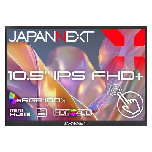 ビジネス 10.5インチのIPSパネルを搭載し、使いやすいフルHD+(1920x1280)解像度に対応したモバイルモニターです。フルHD+(1920x1280)解像度は、従来のフルHD(1920x1080)解像度より縦の解像度が18%大きいので、ニュースやブログなどのウェブサイトを一度に表示できるコンテンツ量が増えます。あらゆる角度から見ても色やコントラストの変化がおきにくいIPSパネルを搭載し、広視野角上下左右178°を実現します。5点マルチタッチに対応したタッチパネルを搭載し、画面のスクロールや写真のピンチズームなど、直感的に画面の操作を行うことが可能です。※タッチ操作はWindows環境でのみご利用可能です。 約280gの軽量設計と最薄部10mmの薄型本体は、優れた携帯性を備えています。ワーケーション中や外出先、ご自宅のリビングなど、大きなディスプレイを設置できないさまざまな環境でも、手軽にマルチディスプレイ環境を構築可能です。高精細な画面により、写真や資料の表示はもちろん、プレゼンテーション時にお客様へ画面をお見せしたり、外出先でゲームや動画コンテンツを楽しむなど、幅広い用途に対応します。