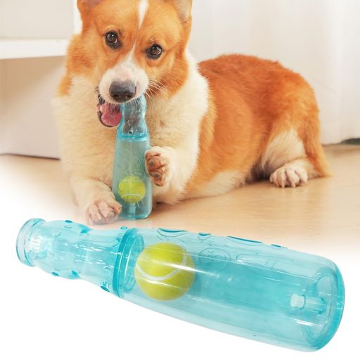 CYBRIDGE 犬用 音の出るおもちゃ 噛むおもちゃ TPR素材 ボトル型 おやつを入れられ...
