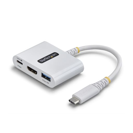 StarTech USB-Cハブ 4K60Hz HDMI 1画面出力 140W PD 1x USB-A ホワイト マルチポートアダプター 168W-USBC-MULTIPORT