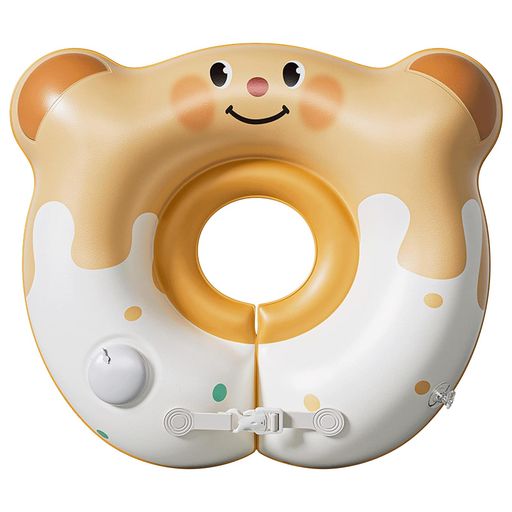 浮き輪 パンダ柄 ポンプなし 強い浮力 水泳補助具 プール 水遊び プール 水泳用品 夏 可愛い (プリンくま)