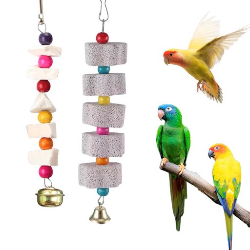 Umeloeo インコ おもちゃ カトルボーン 鈴付き 鳥 おもちゃ 吊下げ 噛むおもちゃ イカの骨 鳥のくちばし砥石 鳥 噛む玩具 運動 ストレス解消 カルシウムの補給 小鳥 文鳥 オウム セキセイイ…