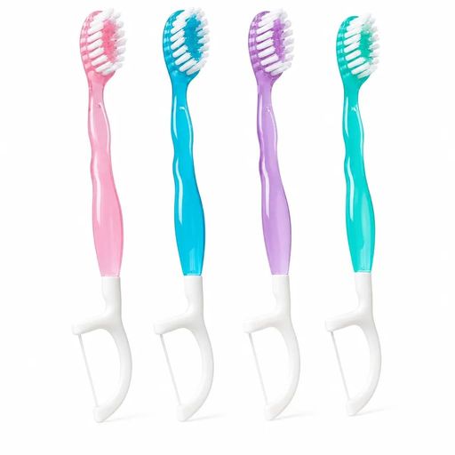 5in1 フロス デンタルブラシ 使い捨て歯ブラシ 歯磨き粉付き 舌クリーナー内蔵 携...