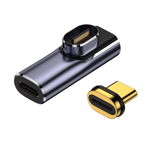 マグネット USB C L字 変換 アダプタ【40GBPS高速データ転送/100W PD急速充電/8K 60HZ HD映像信号伝送】TYPE C 変換 アダプタ オス メス 変換