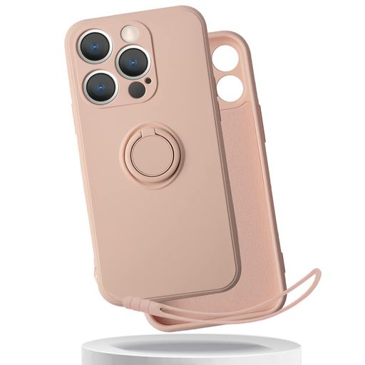 適用 iphone 15 pro ケース リング ストラップ付き シリコン アイフォン 15 プロ ...