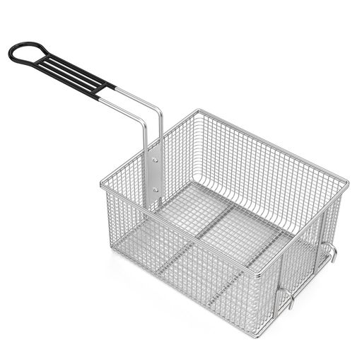 フライヤーバスケット 5L 単品 ステンレス製 油切り網かご フック付き 取り外し式ハンドル 約21x20x12cm
