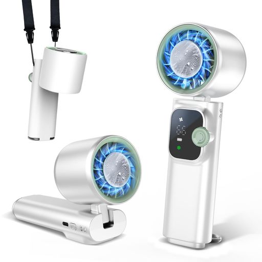 【199段階風量調整&amp;LEDディスプレイ】本製品は199段階の細かな風量調整が可能なハンディファンです。側面のダイヤルを回すだけで、静かな微風からパワフルな強風まで、シーンに合わせて自在にコントロールできます。本体にはLEDディスプレイを搭載し、現在の風量レベルとバッテリー残量をリアルタイムで表示。一目で状態が確認できるため、急な電池切れの心配もありません。通勤・通学・オフィスでのデスクワークに最適です。 【冷却プレート搭載でひんやり体感】本体上部に冷却プレートを搭載。スイッチを入れることでプレート部分が冷えて、暑い夏の肌に当てるだけで瞬時にひんやりとした冷感を体感できます。通常の扇風機では物足りない猛暑日や、熱中症対策グッズとしてもおすすめ。キャンプやスポーツ観戦、車中泊など、屋外での使用にも便利な携帯扇風機です。 【3WAYマルチスタンド&amp;ストラップ付属】持ち運びに便利なハンディファンは、「手持ち・卓上・吊り下げ」の3WAYで使用可能。裏面のスタンドを立てれば卓上扇風機として、付属のストラップを装着すればバッグなどに引っ掛けて使用できます(※首に掛ける用途ではございません)。