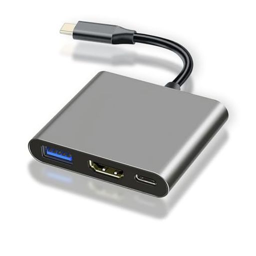 USB Type c HDMI アダプタタイプc· hdmi 変換·4K 解像度·高速·充電·グレー
