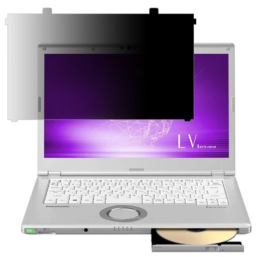 [対応機種]パナソニック レッツノート CF-LVシリーズ (個人・法人向け)14インチ 用 Let's note CF-LV9、CF-LV8、CF-LV7、LV1 【覗き見防止フィルターとは...】覗き見防止フィルターは、繊細なルーバー構造を持つフィルムをPETフィルムでラミネートしたシート状の液晶画面用フィルターです。ディスプレイの前面に貼り付けることで、画面の正面を中心に60°(左右30°)より外の角度からは画面がまっ黒に見える覗き見防止フィルターです。銀行やコンビニのATMで採用されている高機能なフィルターです。 【ブルーライト&amp;紫外線カット】プライバシーフィルターはブルーライトカット素材を採用して、LED液晶ディスプレイが発する光の中の青い部分「ブルーライト」を約60%カットします、有害な紫外線からを99.9%ガードすることによって、長時間のパソコン作業される方を有害光線から目を守ります(透過率約75%・反射率約6.5%、画質に影響を与えず、快適な視聴体験を提供し、画像も綺麗に写されます)。 【はめ込み型フィルター】フィルターは取り外し・取り付けが可能です。
