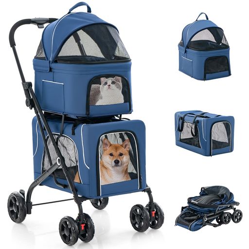 本体サイズ:図のように/上部の耐荷重:15kg/下部の耐荷重:15kg 🐶中小型のペットに適しています。猫と犬の両方に使用可能で、ペットのお世話に便利です。散歩や買い物、旅行や通院など、さまざまなシーンで活用できます。ストローラー、犬用キャリー、ペットカーシートの切り替えがスムーズに行えます。 🐶調節可能なキャノピーが装備されており、ペットを太陽から保護します。また、上部の窓からペットの様子を常に監視できます。 🐶360°回転可能なユニバーサルホイールとパデッドハンドルで、すべての地形をシームレスに移動できます。安全ベルト付きで、いつもペットの安全を確保します。 🐶四つのロック可能なホイールが安定性と制御を向上させ、全てのホイールは衝撃吸収性があり、低ノイズかつ耐摩耗性に優れています。 🐶頑丈な金属製チューブと耐摩耗性・防水性に優れた600Dオックスフォードクロスを使用し、安定性と耐久性を確保。 🐶取り外し可能な洗えるパッドが付いており、いつでも清潔に保つことができます。さらに、調節可能なパッド入りハンドルが快適な使用体験を提供します。 🐶ペット用品の収納ポケットも付いており、お出かけがさらに便利になります。