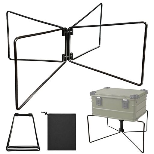 【商品詳細】材質 : 鋼合金 ; 耐荷重 : 100kg ; 重量 : 約725g 【折りたたみ】簡単に折りたたみ&amp;展開が可能。素早くセットアップでき、使用後はコンパクトに収納できます。 【耐久素材】鋼合金を採用し、耐久性と頑丈さを兼ね備えたクーラースタンド。過酷なアウトドア環境でも長期間使用でき、安定性も抜群です。 【アウトドア用】地面に直接置いた際に気になる虫の付着や、雨・結露による泥汚れも大幅に軽減。キャンプやバーベキューをより衛生的で快適なものにします。 【幅広い用途】キャンプ用クーラーボックススタンドとしてだけでなく、ツールボックス、釣り具ボックス、荷物、キャンプ用グリルの設置にも最適。