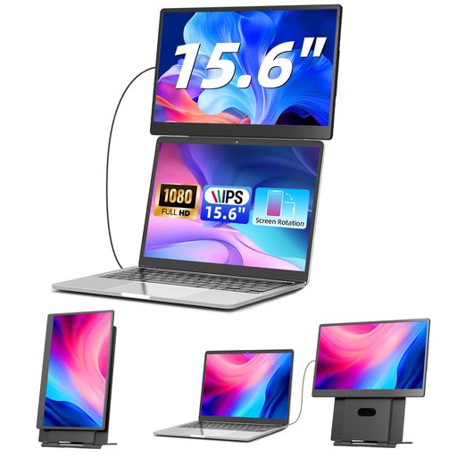 モバイルモニター 15.6インチ FHD IPS非光沢 独立式卓上スタンド付き 縦画面 USB-C/標準HDMI ノートPC/スマホ/ゲーム機対応