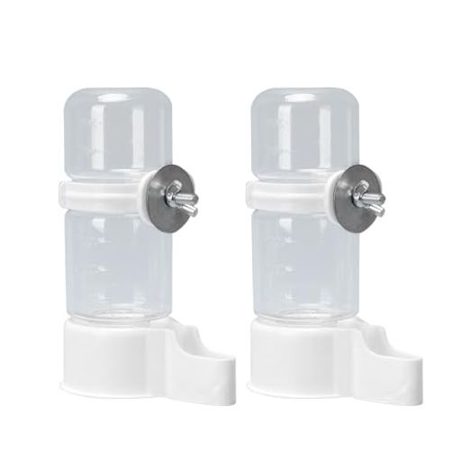 鳥 餌入れ 水入れ 2個セット 140ml 透明 鳥用 自動 給餌器 給水器 バードフィーダー 小動物 餌入れ 水飲み器 ペット給水器 外付け インコ 文鳥 オウム オカメインコ セキセイインコ (ホワイ…