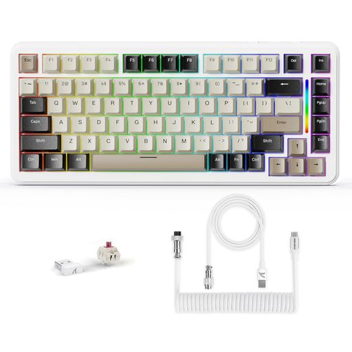 ATTACK SHARK M86 75%メカニカルキーボード ワイヤレス ガスケットマウント(チーズ)