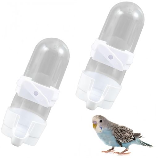 Jindizi 小鳥用 自動給水器&餌入れ 90ml 2個セット インコ・文鳥・セキセイインコ対応 ケージ取り付け式 防漏れ設計 ペット給餌器 水飲みボトル