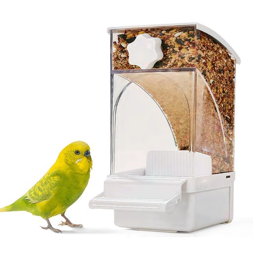 yowodana 自動給餌器 インコ用 小型中型鳥対応 スタンド付き ケージ清潔保持 フタ開閉簡単設計 PP素材 ストレスフリー 短時間旅行 毎日のお手入れ 散らかり防止