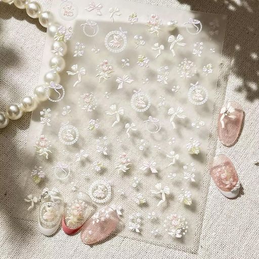 ネイルパーツ シール ネイルシール リボン 張るだけ ネイルチップ ネイルアート ジェルネイルシール デコパーツ ハンドメイド スマホケ..