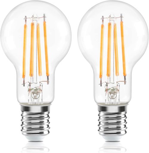 LEDフィラメント電球 E17口金 60W形相当 ミニクリプトン電球 6W LED電球 電球色 3000K 600LM 2個入り