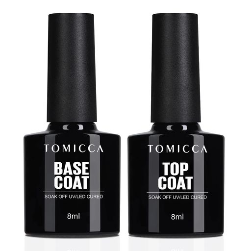 ベースコート 8ml 1本 + トップコート 8ml 1本。ギフトにも最適です。ベースコートとカラージェルは硬化後、多少のベタつきが残ることがありますが、これは爪とジェルの密着を高めるためです。トップコートがしっかり密着するのでご安心ください。 TOMICCA トップコートベースコート ジェルネイルは、UV/LEDライトで硬化させる必要があります。正しく塗布すれば、少なくとも3週間は持続し、より長くお使いいただけます。 TOMICCA トップコート ジェルネイルは、すべてのブランドのソークオフジェルネイルポリッシュと互換性があります。天然爪、ジェルネイル、ラバーベース、ビルダーベースジェル、ビルダーネイルジェル、人工爪、アクリルネイル、ネイルチップなどに適しています。 ネイルとカラージェルの密着性を高め、ネイルの表面を保護し、ジェルが剥がれにくく、ネイルのツヤを長時間保します。自爪や肌に優しい天然レジンを使用し。