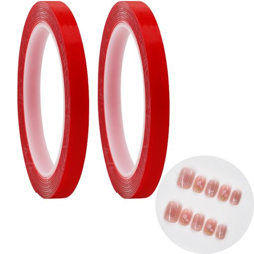 【製品仕様】ネイルラインテープ*2。サイズ:幅さ1cm、長さ3m、厚さ1mm、軽量、持ち運びに便利。 【透明で目立たない】透明なアクリル両面テープなので、見た目への影響なし。ネイルシールテープ貼るだけで綺麗ネイル効果を示をハイライトを。 【強力な粘着力】甲片をしっかり固定し、長時間の使用にも耐える強力な粘着力で、優れた耐水性を持ち、剥がれにくいです。 【使いやすい】さまざまなデザインの甲片に合わせてカットして使用できます。貼る位置を間違えても調整でき、接着剤が残らない。 【幅広い用途】ネイルアートを作るのが好きな人に向いています。宝石やビーズ、ラインストーンなど、さまざまなネイルアートの装飾を展示することもできます。