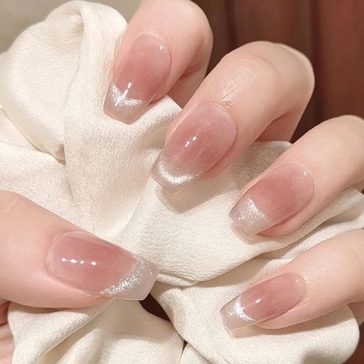 ネイルチップ 24枚入 ネイルチップ ショート 短め 可愛い優雅ネイル 光沢 つけ爪 ...