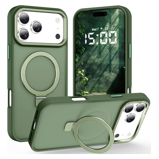 AVETUL IPHONE 17 PRO ケース MAGSAFE対応 隠しスタンド ワイヤレス充電対応 マット仕上げ マグネット搭載 超強磁力 滑り止め 米軍MIL規格耐衝撃 IPHONE17PROケース ストラップホール アイフォン17プロ