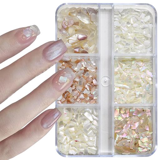 ネイルパーツ シェルフレーク 天然貝殻 薄い シェルパーツ 光沢 チップ キラキラ ネイルアート ジェルネイル ネイルデコパーツ DIY 手芸 ハンドメイド (D)