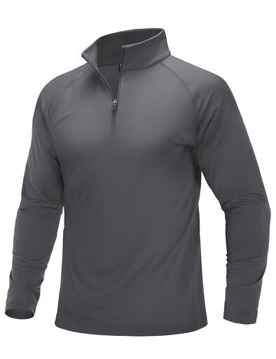 MAGCOMSEN ゴルフウェア メンズ 長袖 ハーフジップ ランニングウェア トレーナー インナー 秋服 ロンt スウェット ダークグレー 3XL