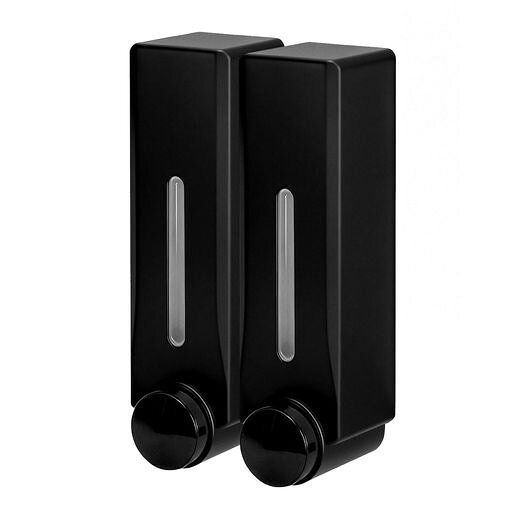PakOne シャンプーディスペンサー ソープディスペンサー マグネット ディスペンサー 壁掛け 片手 簡単取り付け 強力 場所を節約 洗面所 キッチン 浴室 用途ラベル付 (2, ブラック)