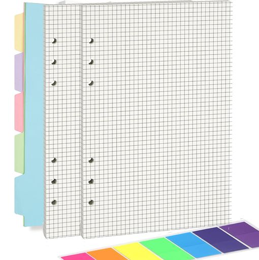 LOORIPRO システム手帳リフィル A5サイズ 方眼5mm 6穴 手帳リフィル 2冊入り ルー...