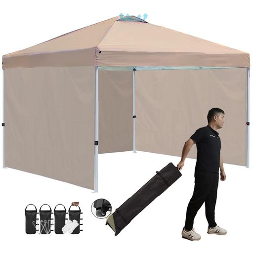 ■■■■■ToopTapuタープテント専用付属品を付けします!別途でオプションの購入は不要です!高いコストパフォーマンス■■■■■ 【付属品】タープ本体、フレーム本体x1個、屋根シートx1枚、サイドシートx3枚、ペグx4本、ロープx4本、サンドバックx4個、専用収納キャスターバッグx1個 【サイズ】:250cm*250cm*264cm 専用収納キャスターバッグが付いて、コンパクトで、トランクに入れられ、持ち運び簡単です。 【材質】:フレーム : スチール / 生地 : 300Dポリエステル。 高強度フレームを使ったから、テントの構造安定性がよくなり、耐荷重も高くなりました。 高品質の防水生地を採用して、シルバーコーティング加工を施して、遮熱性、防水性がアップします。UPF 50+ UVカット99.9%以上です。さわやかで快適な日よけの空間を提供します。風や雨の日にしても心配しないでください。 【適用】:アウトドア、野外フェス、運動会、展覧会、パーティー、家庭バーベキューなどの場合に適用されています。設置も持ち運びも簡単です。収納後の小さなサイズはトランクに入れることができます。