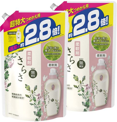 ソフトニング 商品サイズ (幅x奥行x高さ) :197mmx188mmx309mm 原産国:日本 内容量:1250mLx2個 ブラント名: さらさ メーカー名: P&amp;G