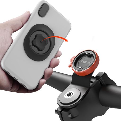SinceTop 自転車 スマホ ホルダー, 脱着簡単MTB ロードバイク スマホホルダー 自転車 携帯ホルダー, アルミ製 より頑丈 片手操作 携帯置き クロスバイクやマウンテンバイク用, 4.7-7.3インチ and…