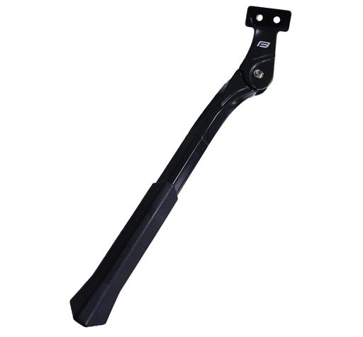 スタンド全長350mm~400mm(10段階で50mm幅で調整可能) ダボ穴幅18ミリ チェーンステーに取付け穴があるクロスバイク用の1本スタンド 本体長さは350mm~400mmで調整可能(5ミリピッチで10段階調整) チェーンステーのダボ穴にネジ止め固定するタイプのスタンド。